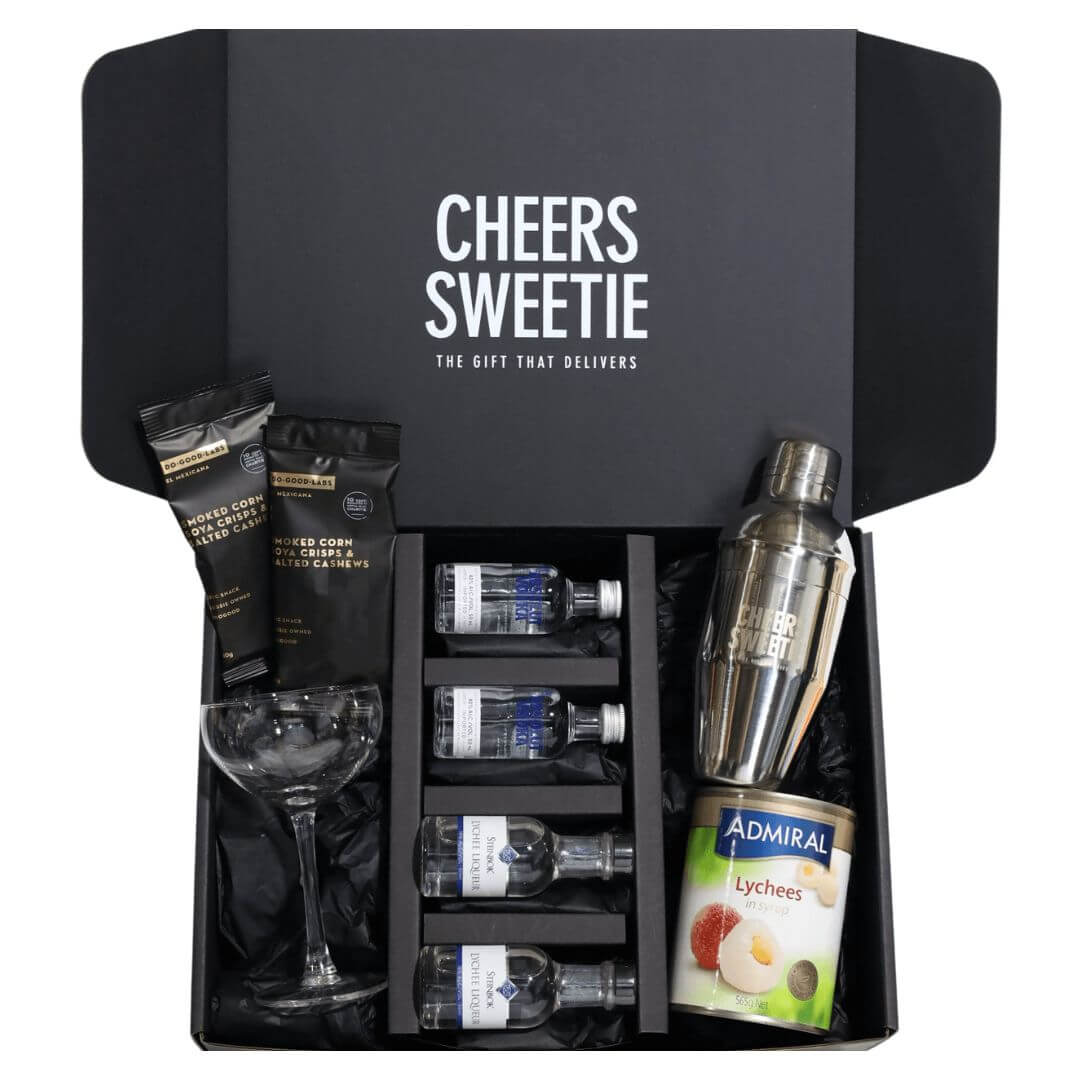 Lychee Martini Cocktail Kit Hamper Fast Delivery Cheers Sweetie