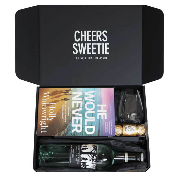 White Wine & Book Hamper - Customisable