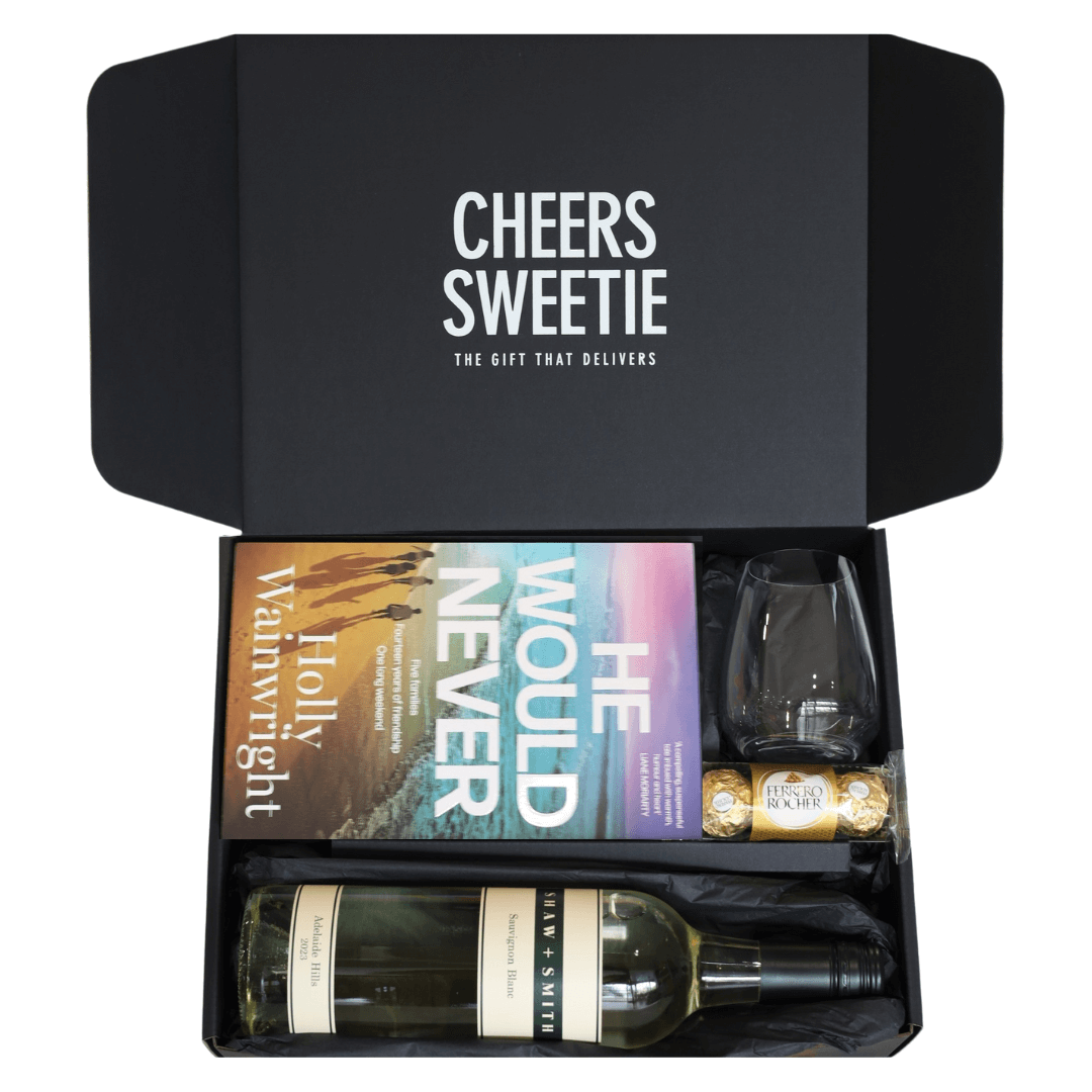 White Wine & Book Hamper - Customisable