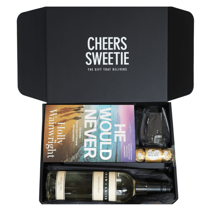 White Wine & Book Hamper - Customisable